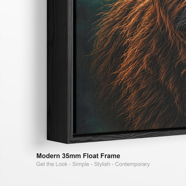 Fergus - Highland Cow - Copper & Teal Framed Scottish Wall Art