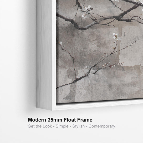 Neutral Wabi Sabi Framed Artwork - Floral - Whispers of Spring II