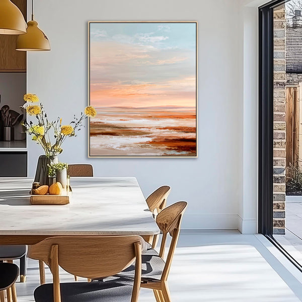 Orange Grey - Rust Horizons 2 - Framed Abstract Landscape Artwork