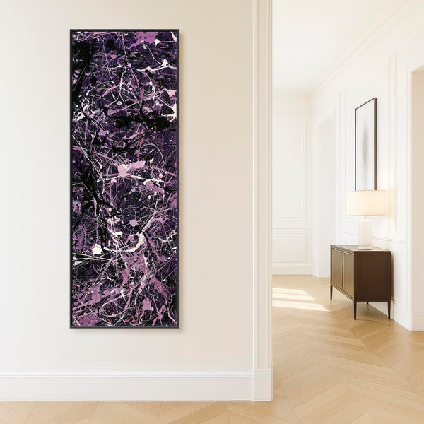 Tall Vertical Framed Purple Wall Art Aubergine Purple Upright