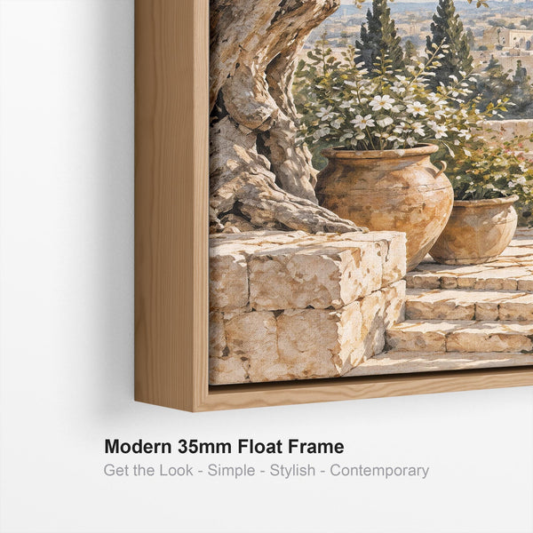 Palestine Mosque Framed Islamic Canvas Wall Art - Qibli Qubba