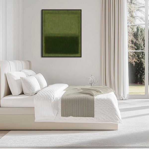 Dark Green Framed Artwork Canvas Rothko Style - Abstract Pasture
