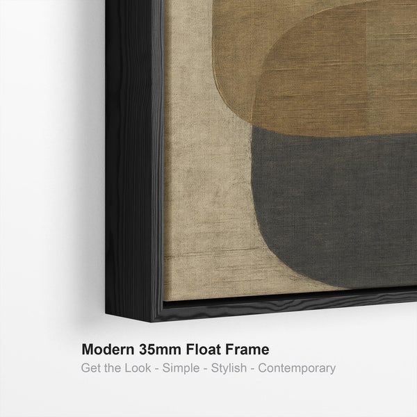 Brown Black Canvas Artwork Framed Wabi Sabi - Japandi Shadow