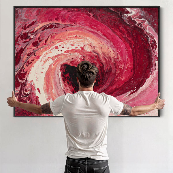 Red Abstract Framed Art Print - Fiery Inferno