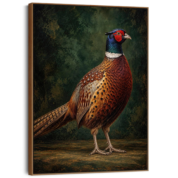 Ring Neck Pheasant - Framed Game Bird Canvas Wall Art - Hector