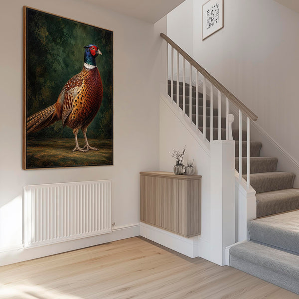 Ring Neck Pheasant - Framed Game Bird Canvas Wall Art - Hector