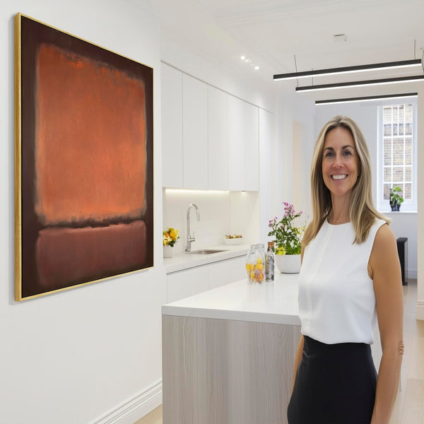 Orange Red Rust Framed Canvas Artwork Rothko Style - Abstract Warmth