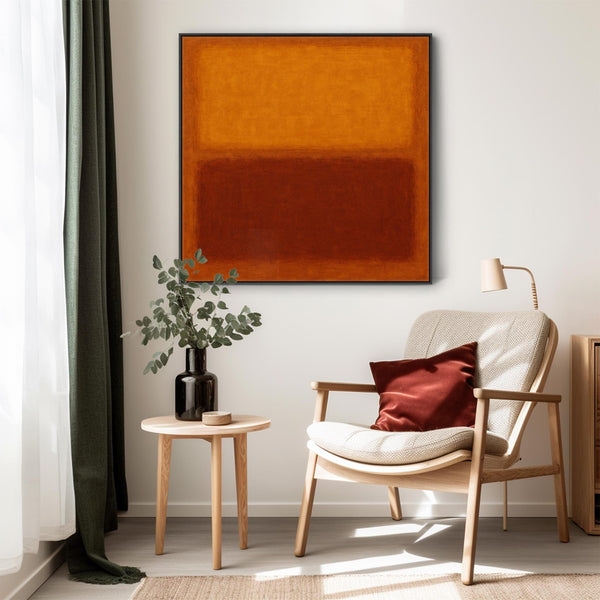 Orange Abstract Framed Artwork Canvas Rothko Style - Rust Symphony