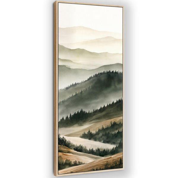 Sage Green and Cream Framed Vertical Wall Art - Cambrian Mist