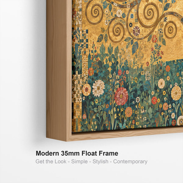 Set 3 Gustav Klimt inspired Framed Canvases Golden Tree of Life