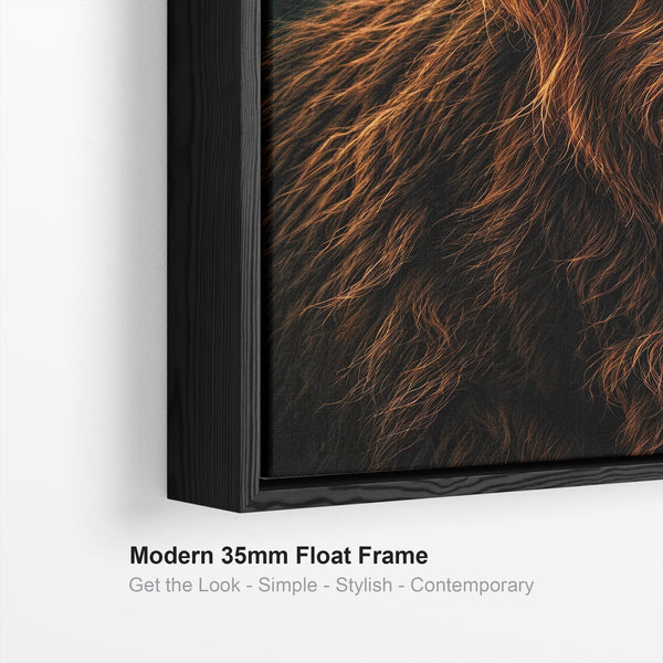The Clan - Highland Cows - Unique Framed Canvases - Set of 3