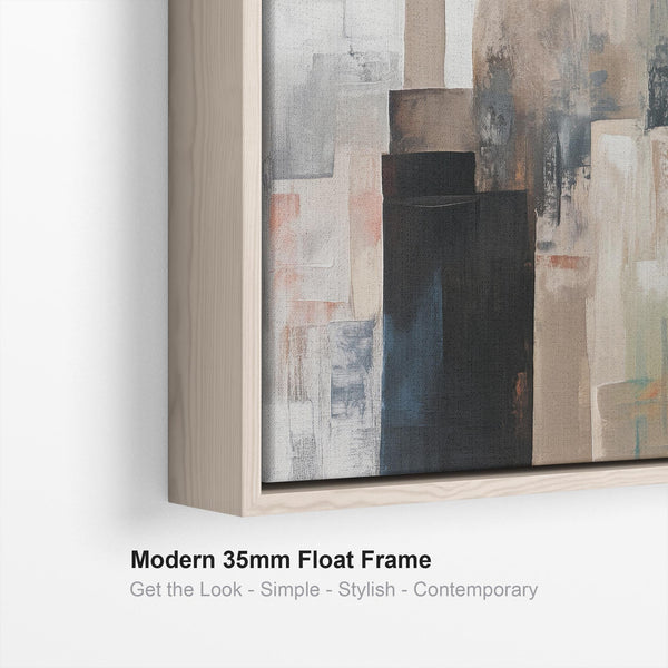 Neutral Grey Modern Framed Islamic Wall Art - Abstract Mosque