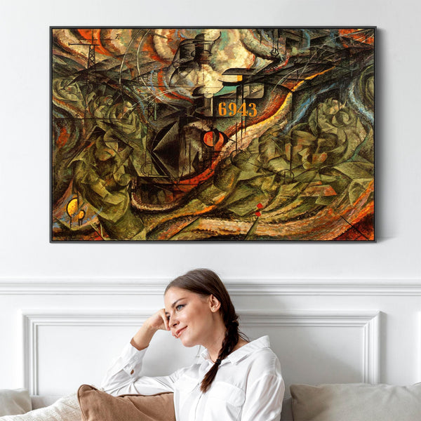 Umberto Boccioni Framed Artwork on Canvas States of Mind The Farewells