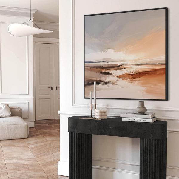 Terracotta Flow - Framed Rust Abstract Wall Art