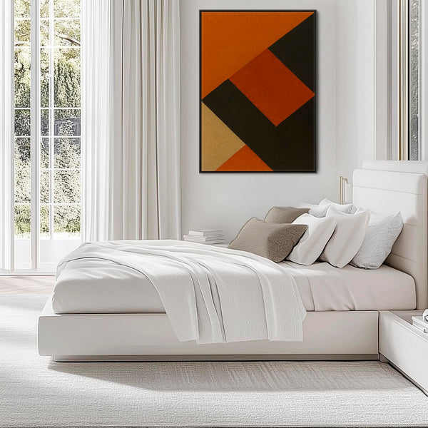 Orange Wall Art Canvas Framed - Umber Angles