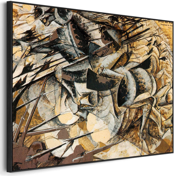 Umberto Boccioni Framed Art Picture on Canvas Charge of the Lancers