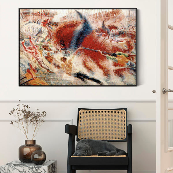 Umberto Boccioni Framed Artwork Print on Canvas The City Rises