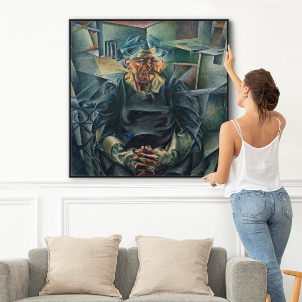 Umberto Boccioni Framed Art on Canvas Volumi Orizzontali.