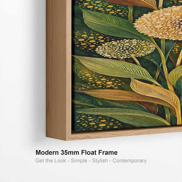 Tall Hallway Framed Canvas - Green Cream Upright Art for Hall
