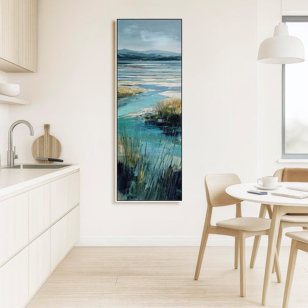 Tall Upright Irish Coastal Landscape Framed Artwork on Canvas