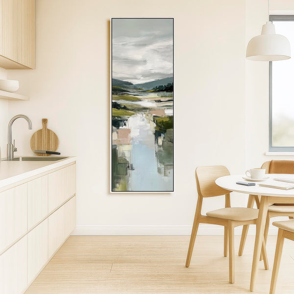 Tall Scottish Highland Wall Art - Narrow Loch Vertical Canvas