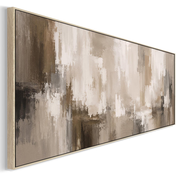 Bedroom Framed Wall Art Over the Bed - Nude Brown Cream Canvas