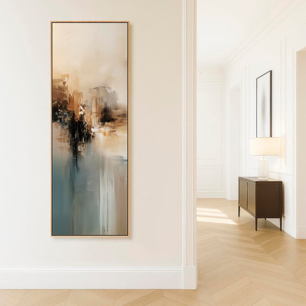 Hallway Framed Artwork on Canvas for Entrance Way - Teal Calm
