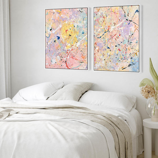Freshen up your Living Room Colourful Pair Canvas Prints Framed