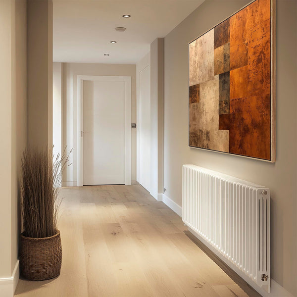 Rust Orange Beige Abstract Wall Art - Autumn Shades