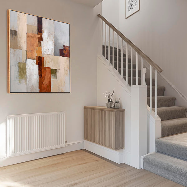 Rust Orange Grey Stone Framed Artwork on Canvas Earth Shadows