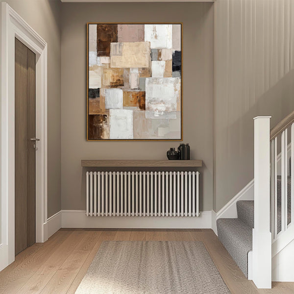 Hallway Framed Canvas Picture - Warm Neutral Entrance Artwork
