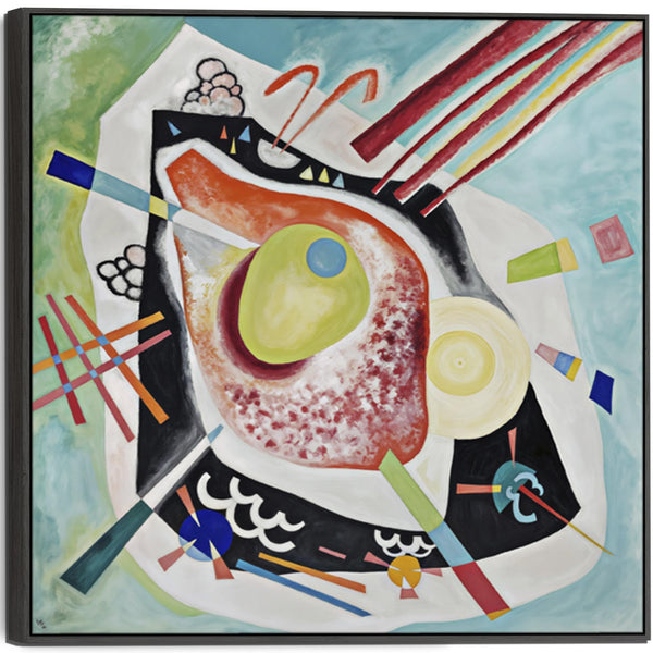 Wassily Kandinsky Framed Wall Art Canvas Print - White Oval - Painting 2021