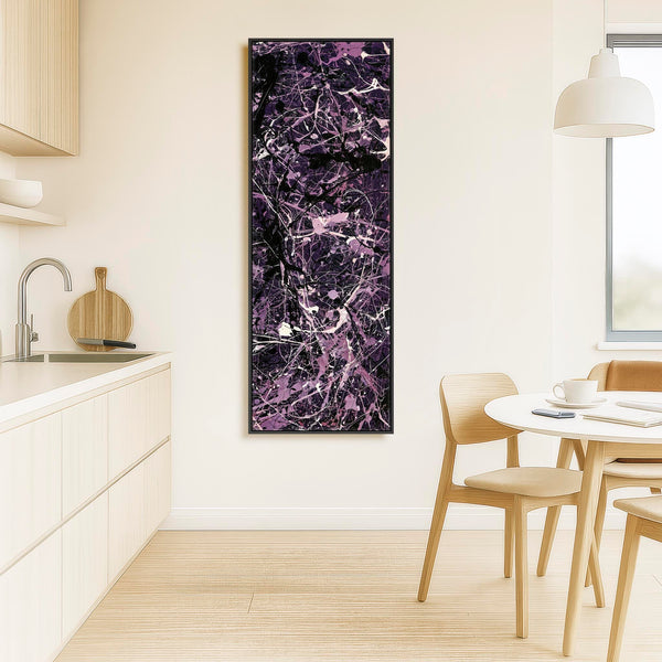 Tall Vertical Framed Purple Wall Art Aubergine Purple Upright