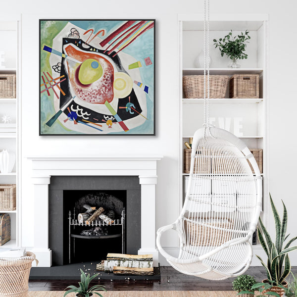 Wassily Kandinsky Framed Wall Art Canvas Print - White Oval - Painting 2021