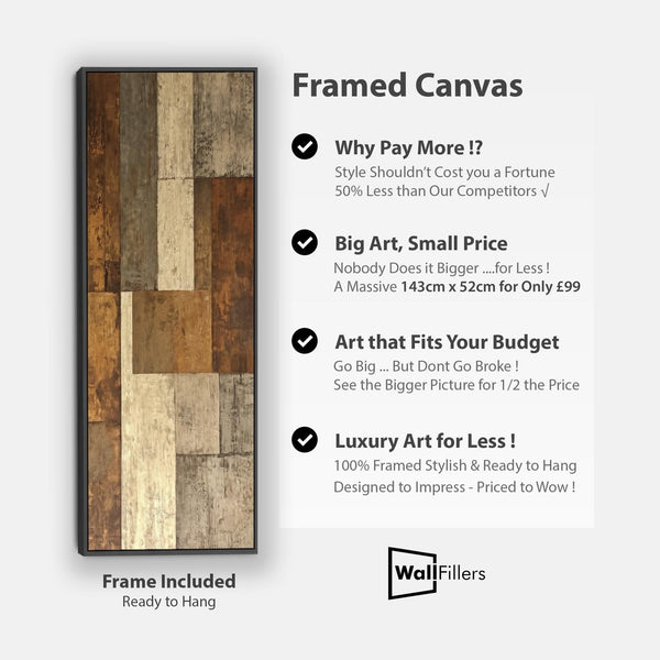 Upright Brown Beige Vertical Artwork Canvas Narrow Earth