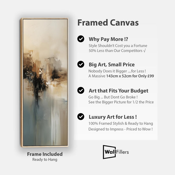 Hallway Framed Artwork on Canvas for Entrance Way - Teal Calm