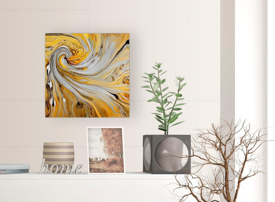 chic mustard yellow and grey spiral swirl abstract canvas modern 49cm square 1s290s for your bedroom