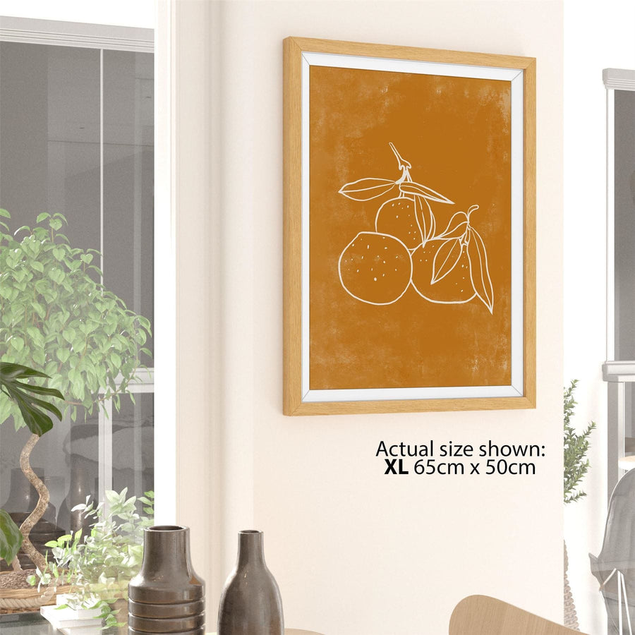 Kitchen Framed Art Prints Spanish Oranges Line Art Orange