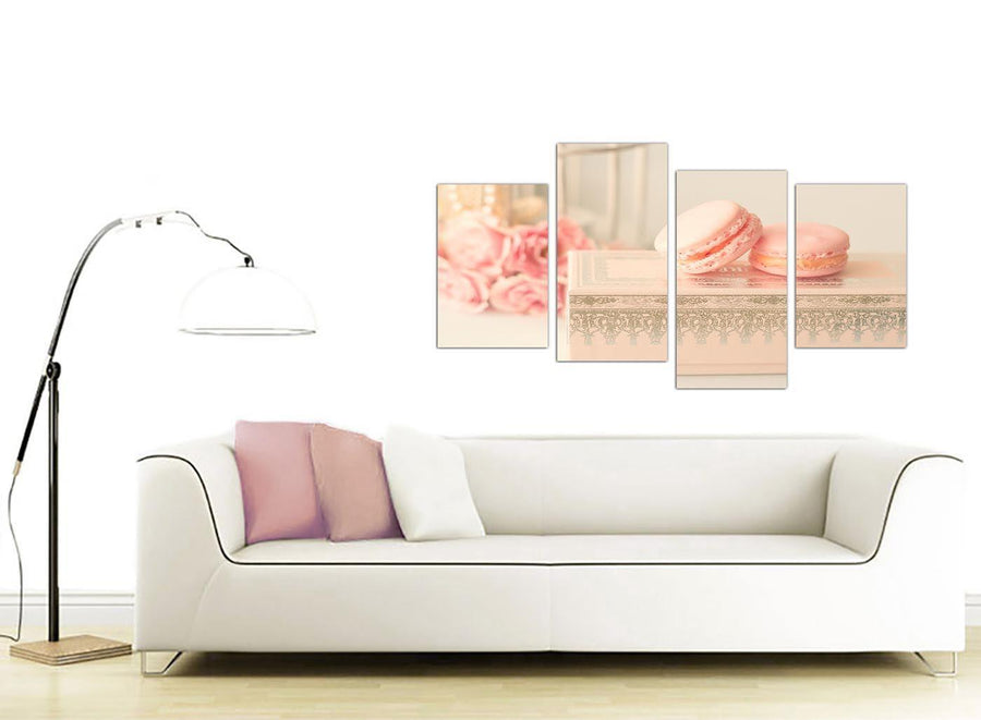 contemporary large pink cream french shabby chic bedroom abstract canvas split 4 part 4284 for your girls bedroom