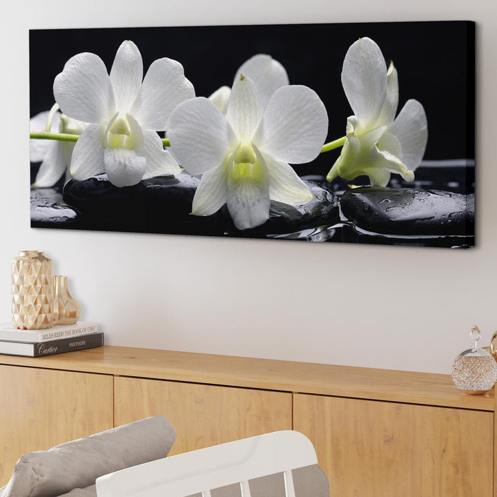 Black and White Orchid Flower Floral Canvas - 1051