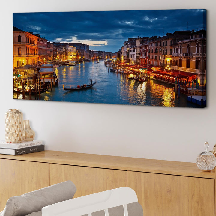 Venice Italy Gondola Grand Canal Blue City Canvas - 1068