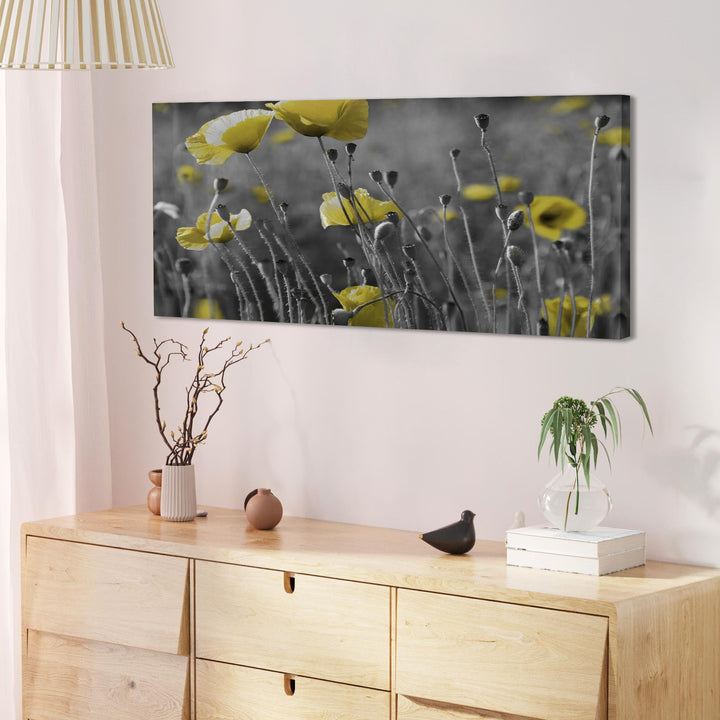Yellow Poppies Floral Modern Canvas Art - 1258