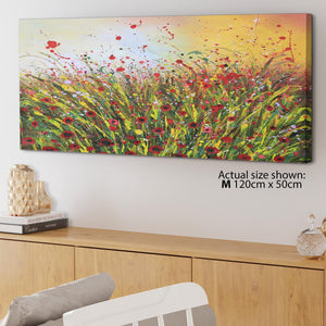 Modern Abstract Summertime Flowers Red Floral Canvas Prints