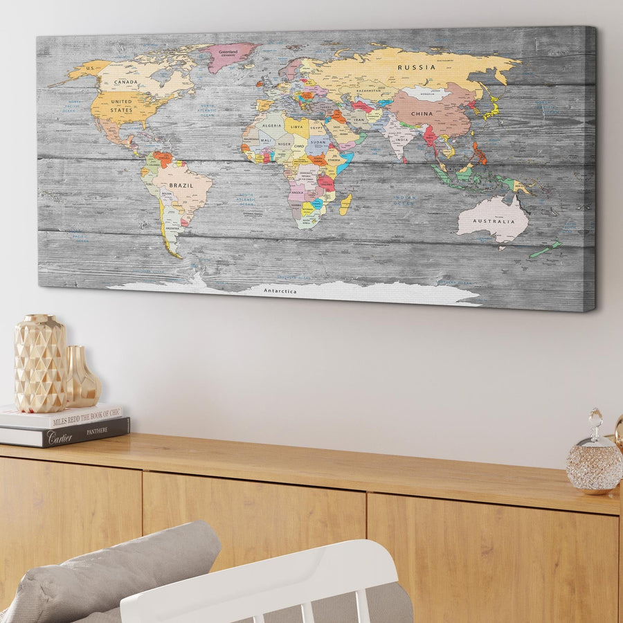 Map of World Canvas Art Print
