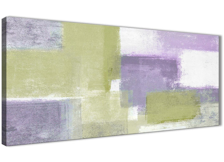 Oversized Lime Green Purple Abstract Painting Canvas Wall Art Print Modern 120cm Wide For Your Living Room-1364 - 3364