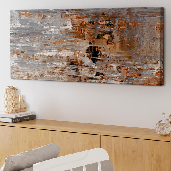 Orange Grey Painting Canvas Wall Art