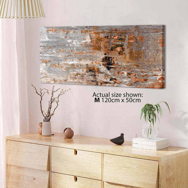 Orange Grey Painting Canvas Wall Art