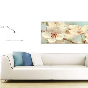 contemporary japanese cherry blossom duck egg blue white floral canvas modern 120cm wide 1289 for your girls bedroom