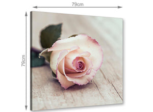 chic vintage shabby chic french rose cream realism canvas modern 79cm square 1s278l for your living room