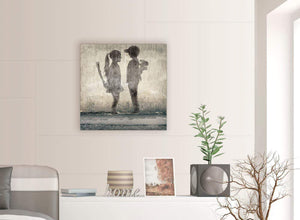 contemporary banksy boy meets girl graffiti banksy canvas modern 64cm square 1s291m for your living room